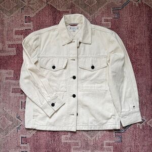 Tommy Hilfiger White Denim Twill Shacket